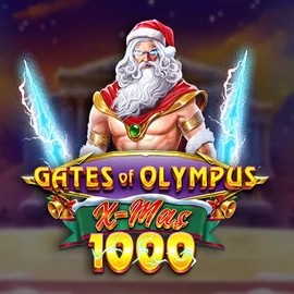 Gates of Olympus Xmas 1000 online game logo by Pragmatic Play on ozwincasinos-es.com
